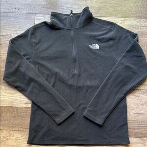 The North Face Gray Sweatshirt with Mock Neck and Quarter-Zip